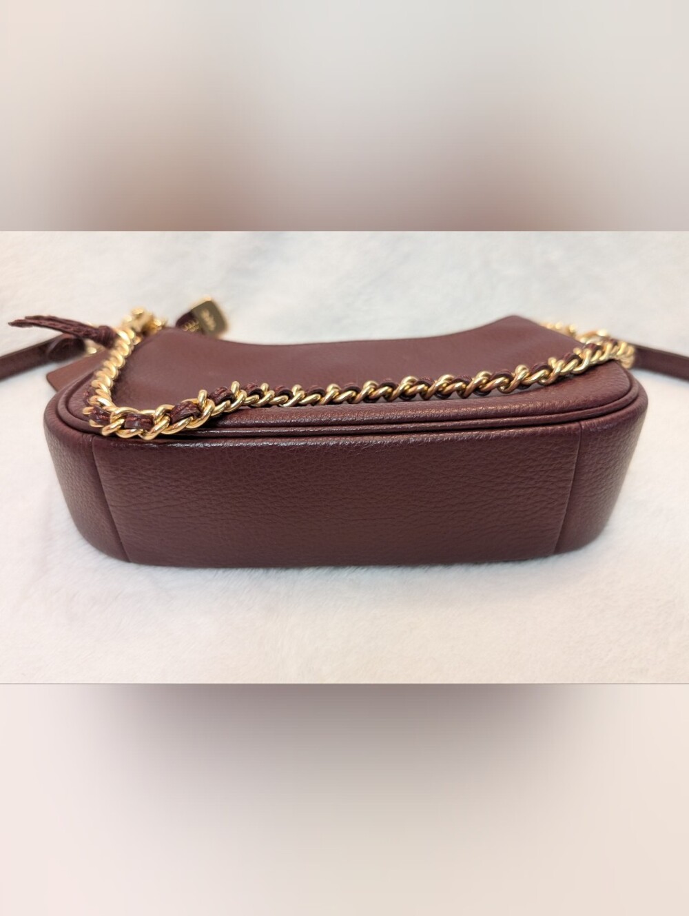 Coach Teri Mini Crossbody Bag Dark Wine Leather Handbag Gems EUC - Picture 8 of 10